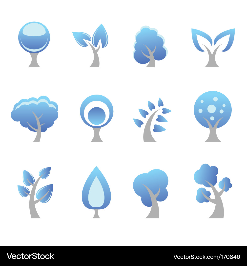 Tree Icon Set vector image
