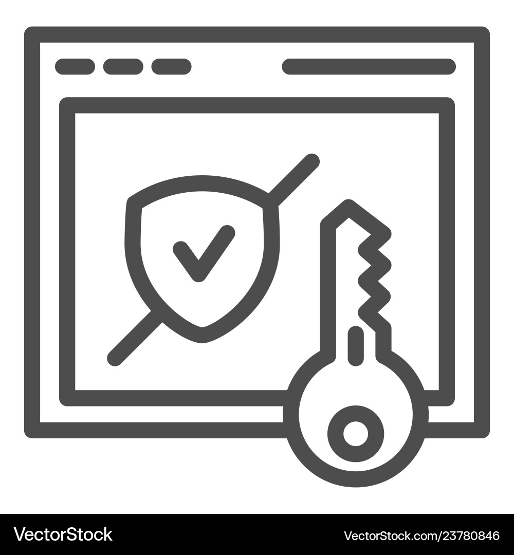 Verified secure site line icon computer vector image