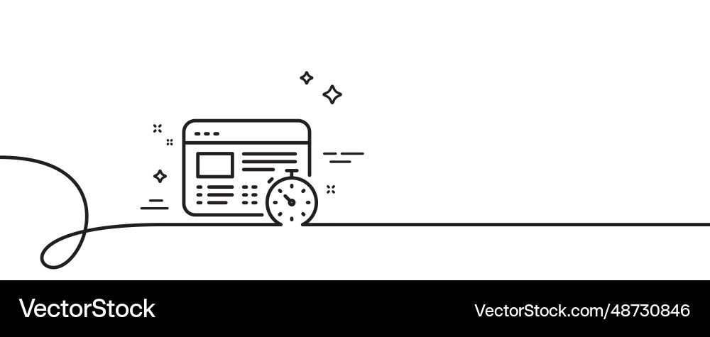 Web timer line icon online quiz test sign Vector Image