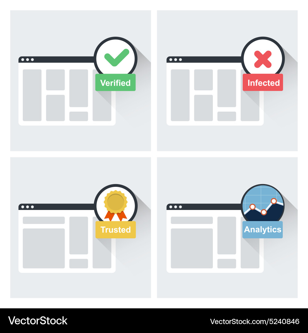 Website Trust Icons - Verification vector image