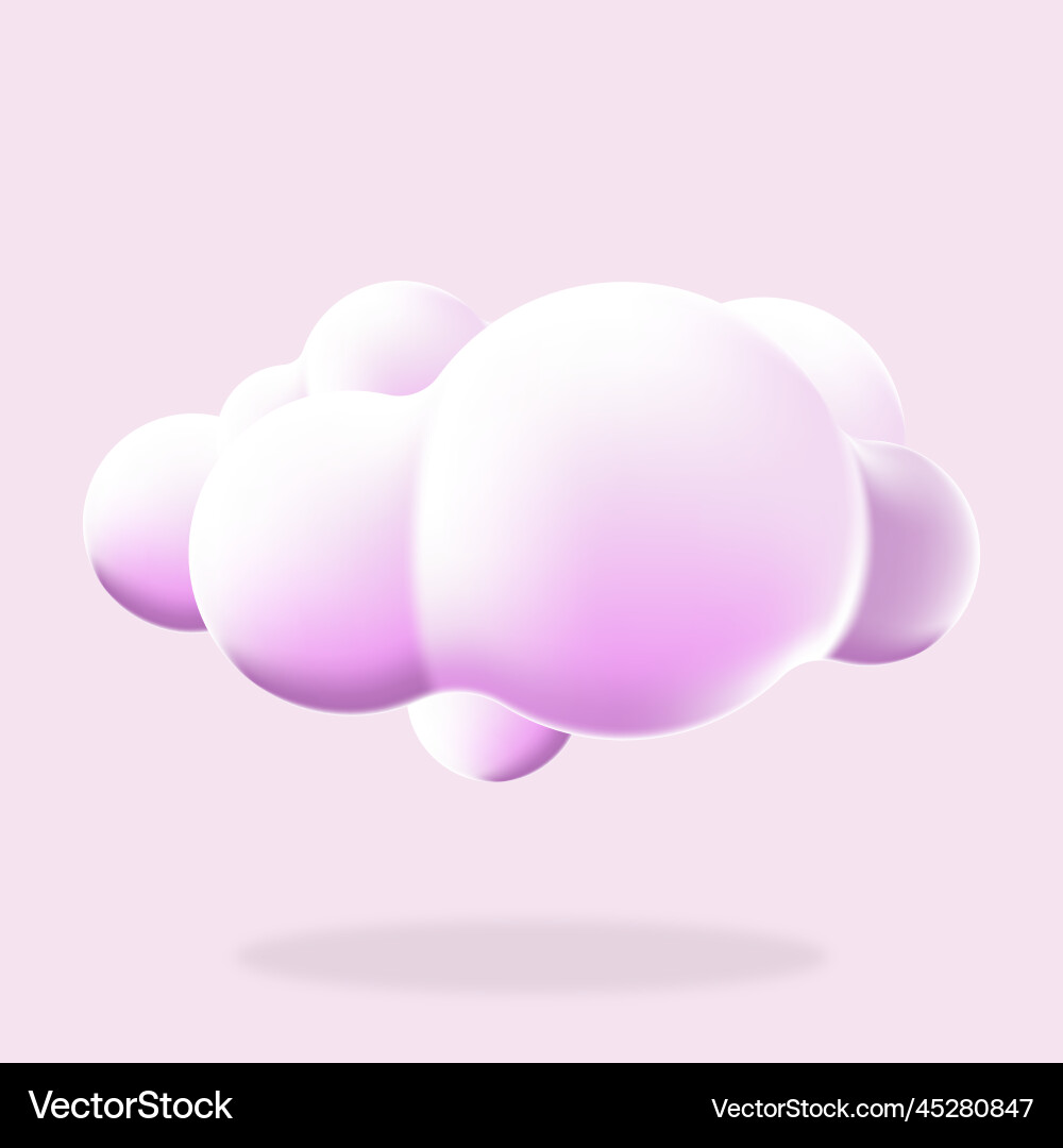 3d cloud isolated background render soft round 3d cloud isolated background render soft round vector image
