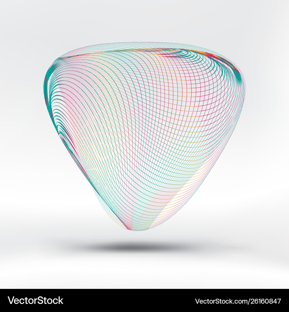 Abstract colorful curve mesh triangle on white vector image