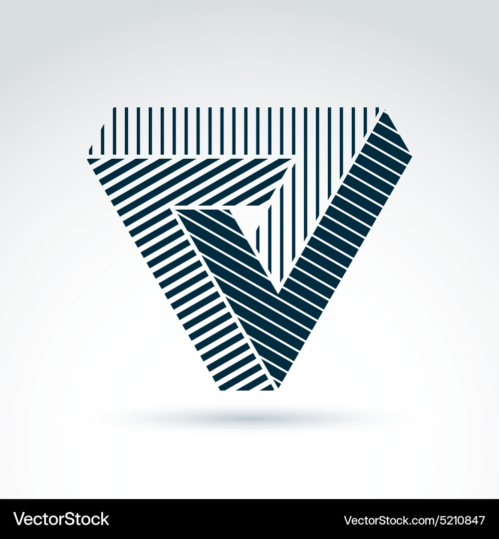 Abstract triangle composed from three parts Vector Image