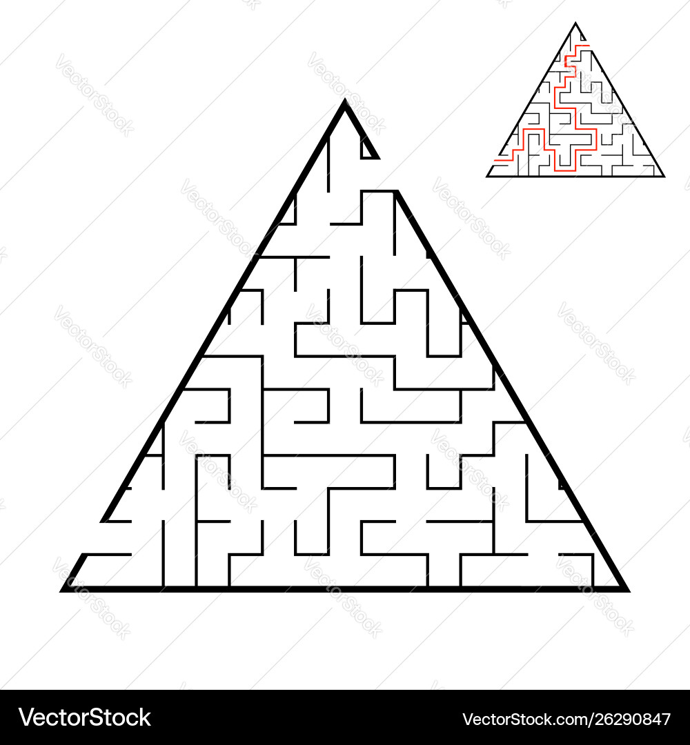 Abstract triangular labyrinth game for kids Abstract triangular labyrinth game for kids vector image