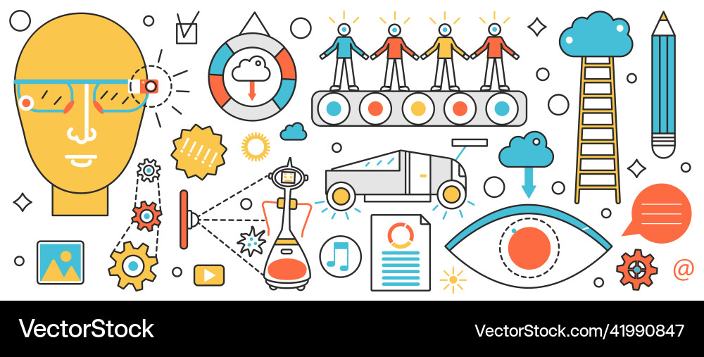 Automation smart technology and work process Automation smart technology and work process vector image