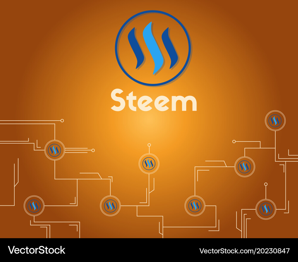 Blockchain steem network circuit background vector image