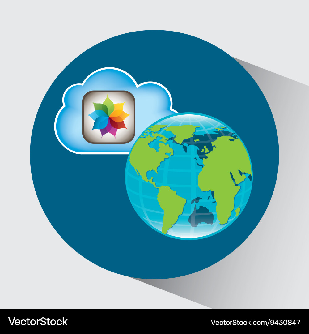 Cloud computing design vector image