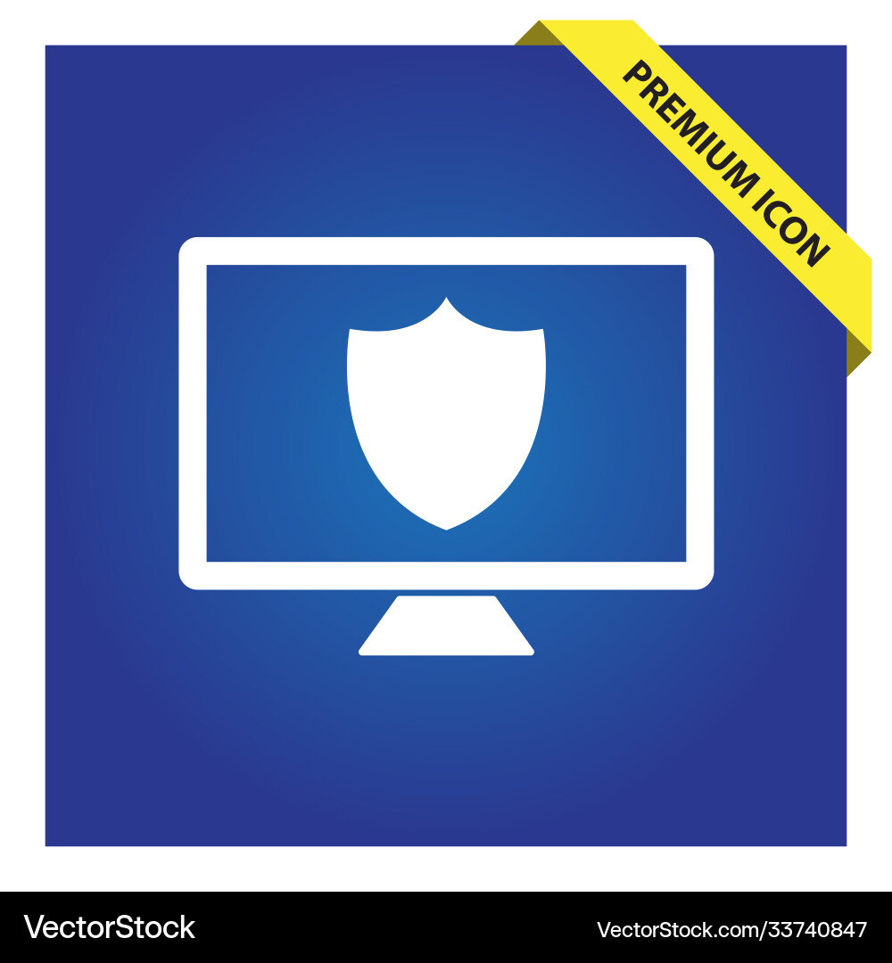 Computer data protection icon for web and mobile vector image