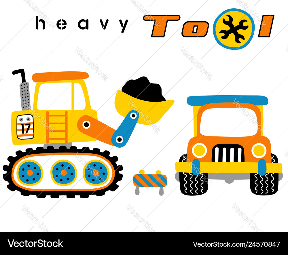 Construction Equipment Cartoon – Royalty-Free Vector | VectorStock, image size:1000x886