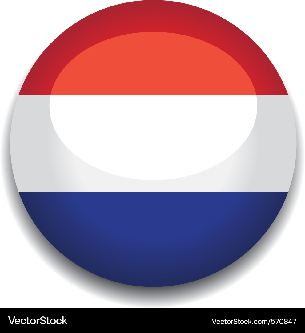 Dutch Flag Button Vector Image