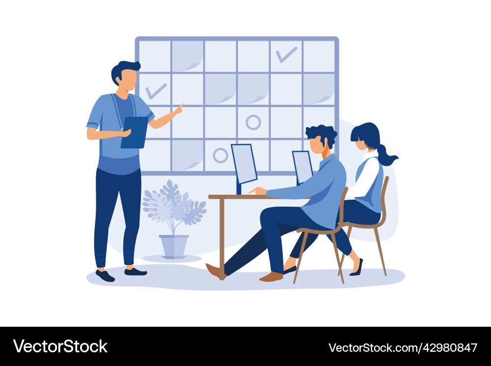 Fill in the calendar table mark important dates Vector Image