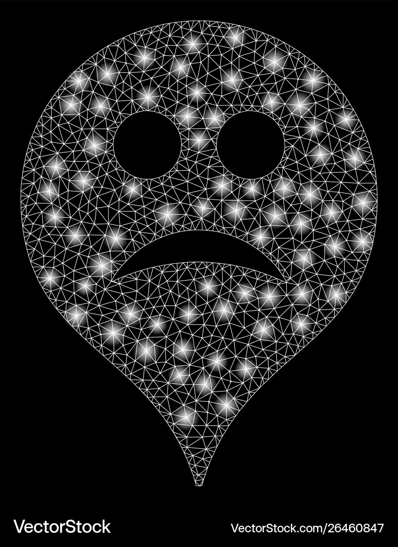 Flare mesh wire frame sad map marker with Flare mesh wire frame sad map marker with vector image