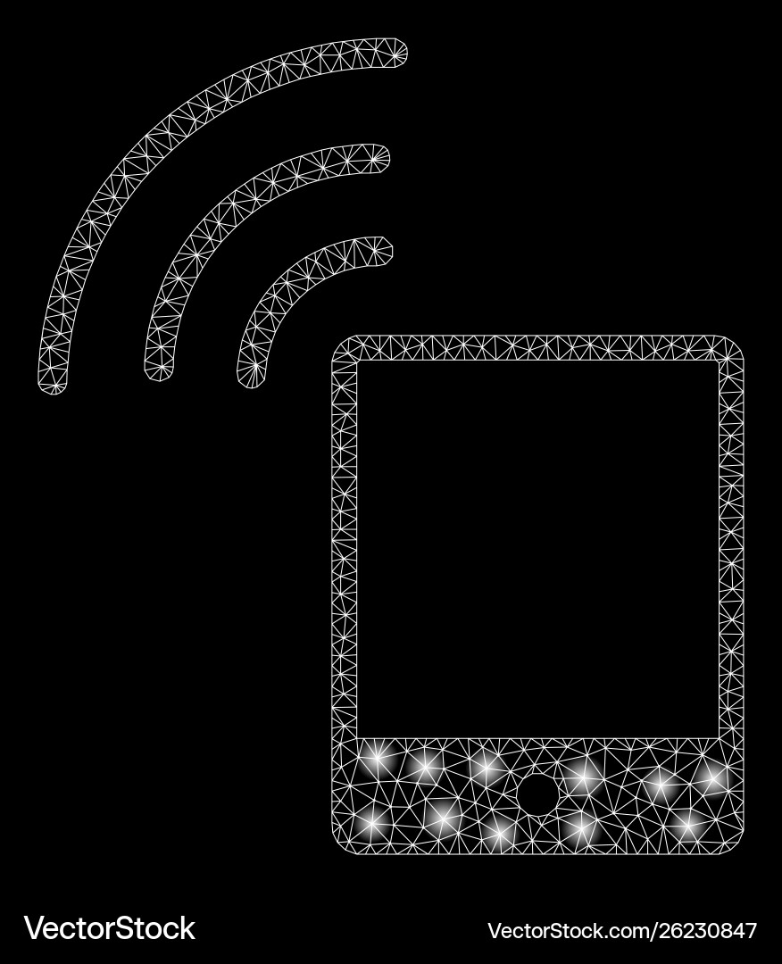Glossy mesh 2d smartphone wi-fi signal with flash Glossy mesh 2d smartphone wi-fi signal with flash vector image
