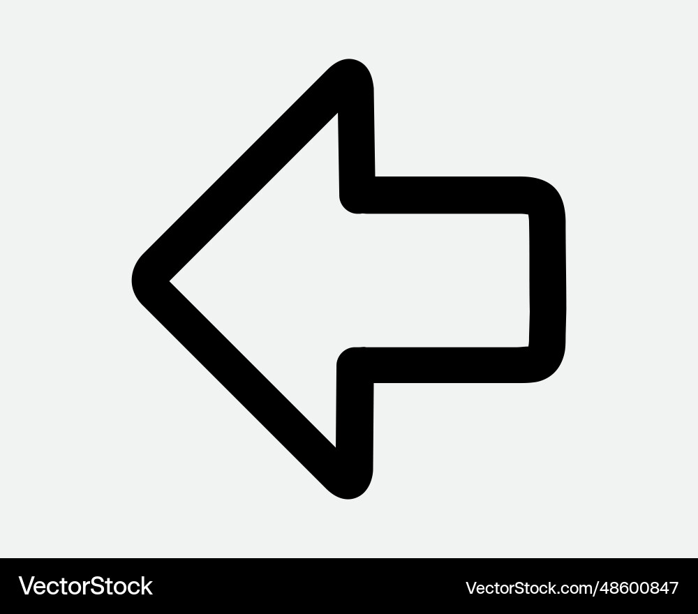 Left arrow line icon turn side turning escape exit Left arrow line icon turn side turning escape exit vector image