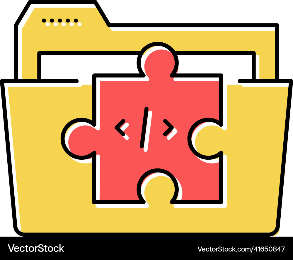 Ordner mit Programmcode Dateien Farbsymbol Ordner mit Programmcode Dateien Farbsymbol vektorbild