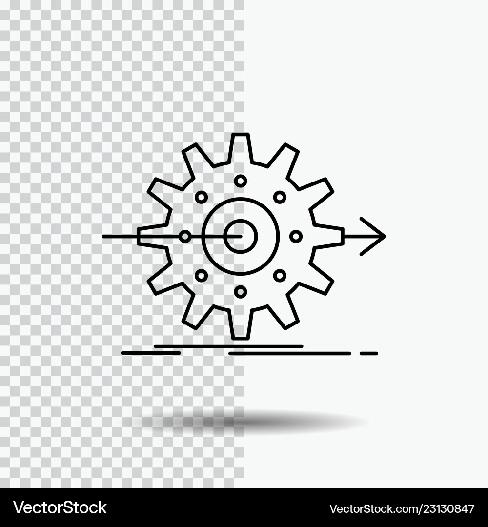 Performance progress work setting gear line icon Performance progress work setting gear line icon vector image