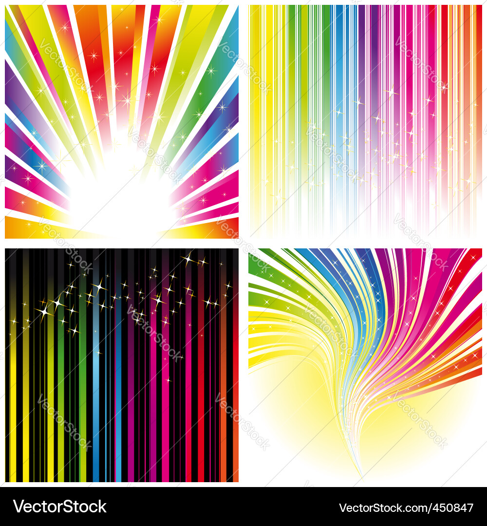 Rainbow Stripe Stars Background Vector Image