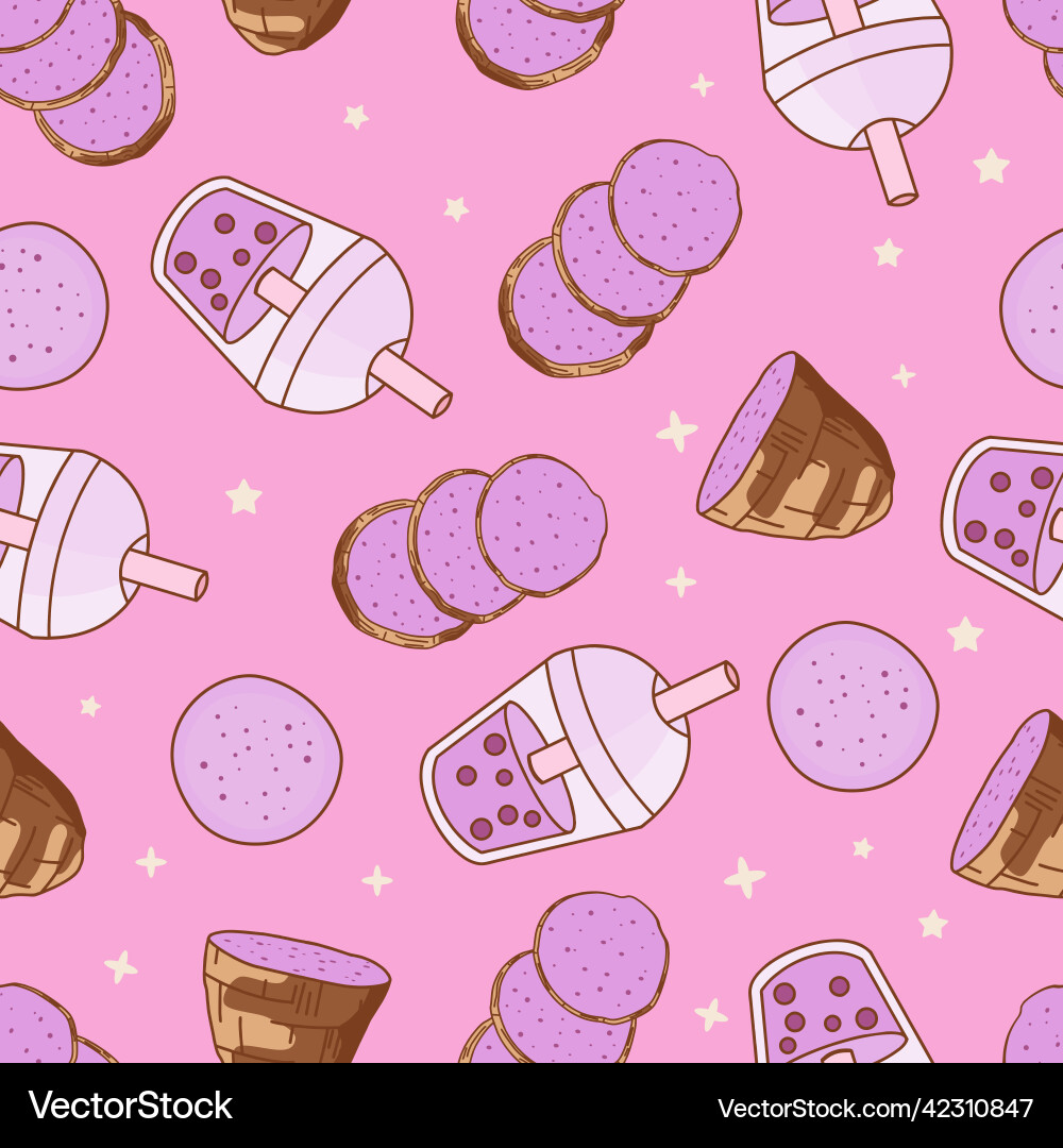 Seamless pattern taro vector image