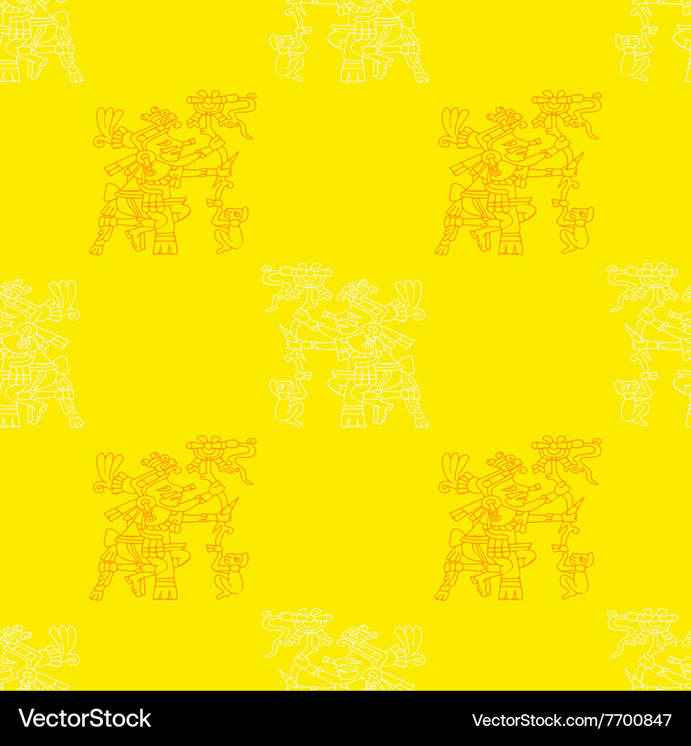 Seamless pattern with symbols from aztec codices Vector Image