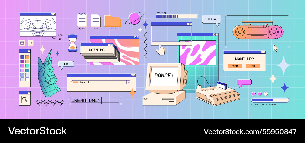Set von retro Benutzeroberfläche Design-Elemente ui Set von retro Benutzeroberfläche Design-Elemente ui vektorbild