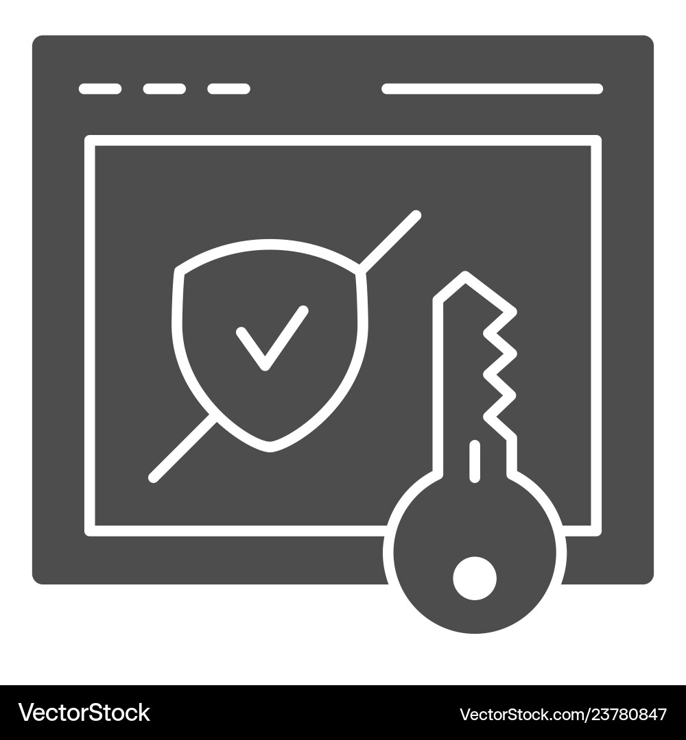 Verified secure site solid icon computer vector image