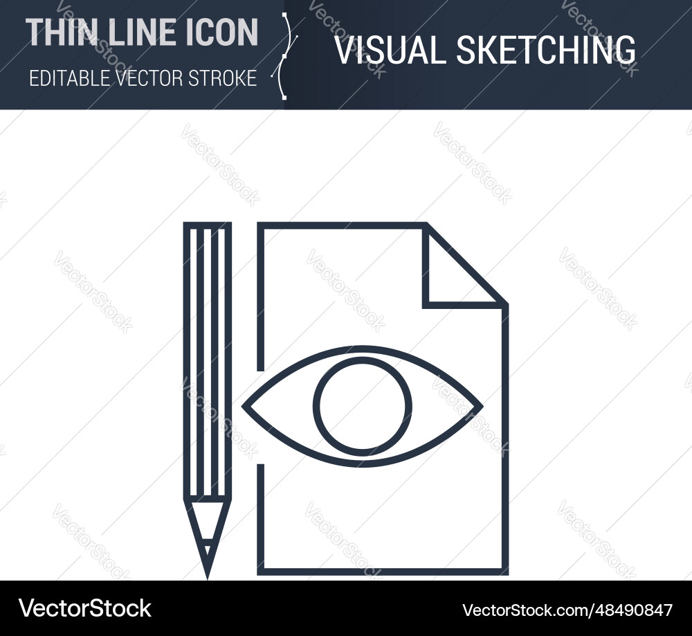Visual sketching icon Visual sketching icon vector image