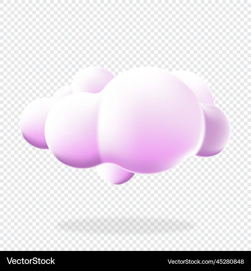3d cloud isolated background render soft round 3d cloud isolated background render soft round vector image