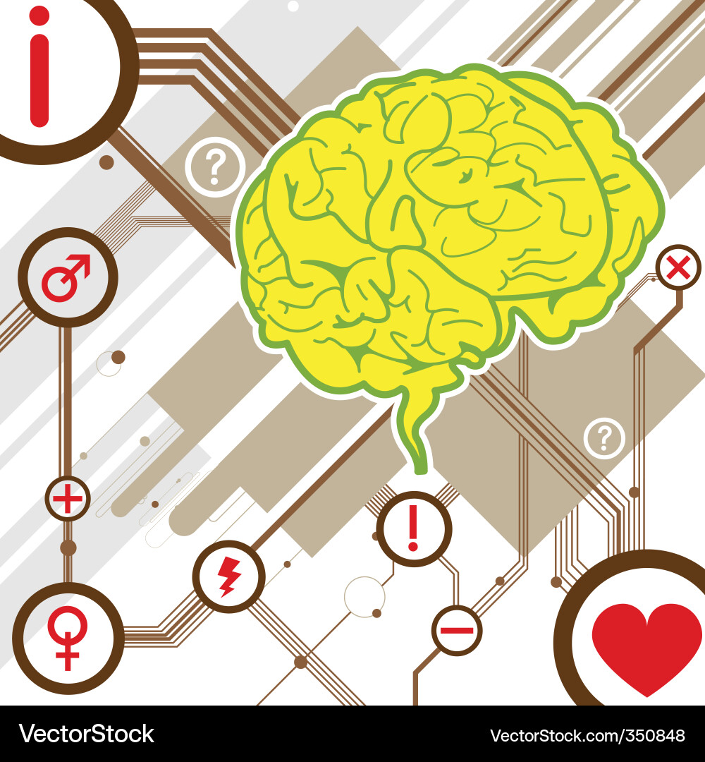 Abstract Brain Pattern Vector Image