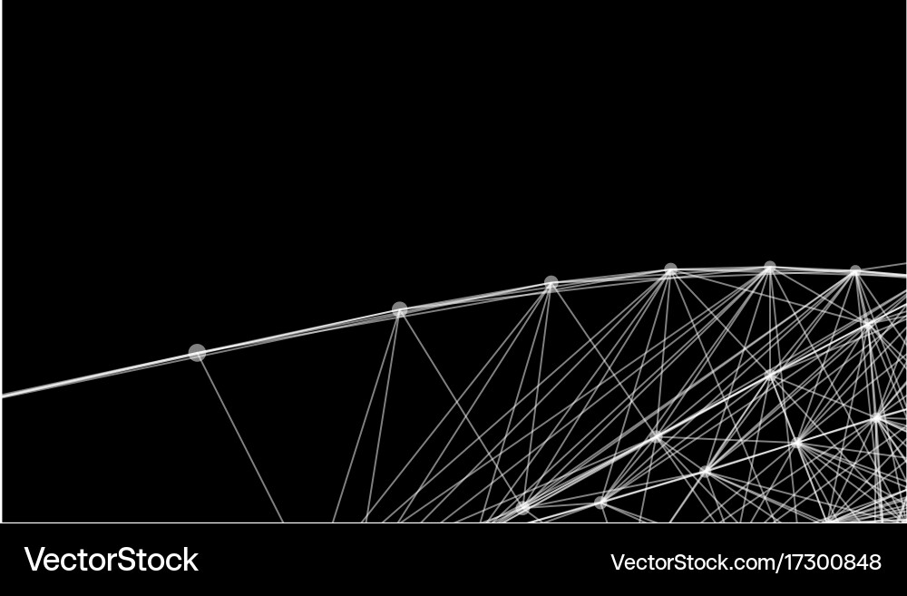 Abstract futuristic lines and dots grid Vector Image