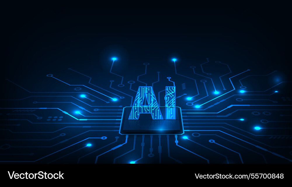 Artificial Intelligence Circuit Board Vector Image