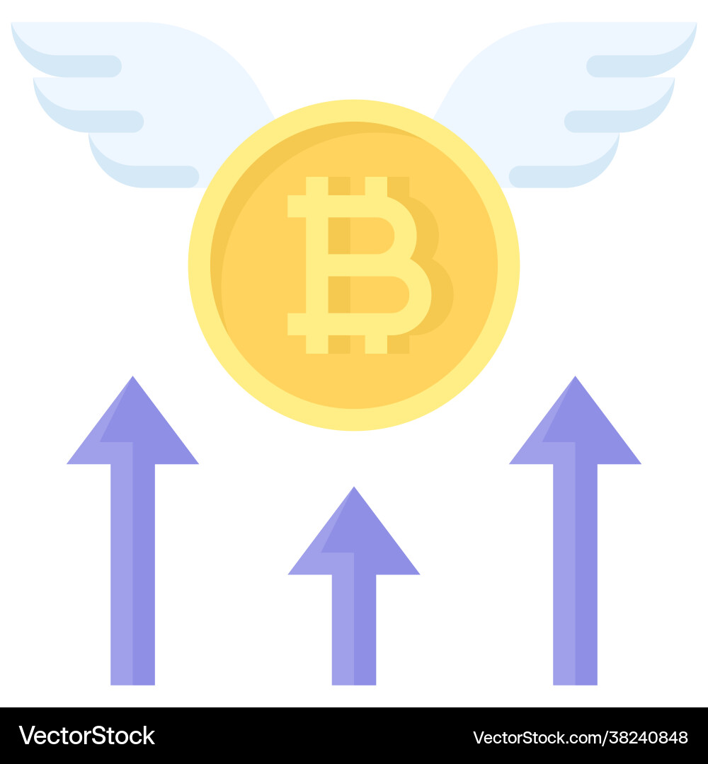 Bitcoin with wings icon cryptocurrency related – Royalty-Free Vector |  VectorStock