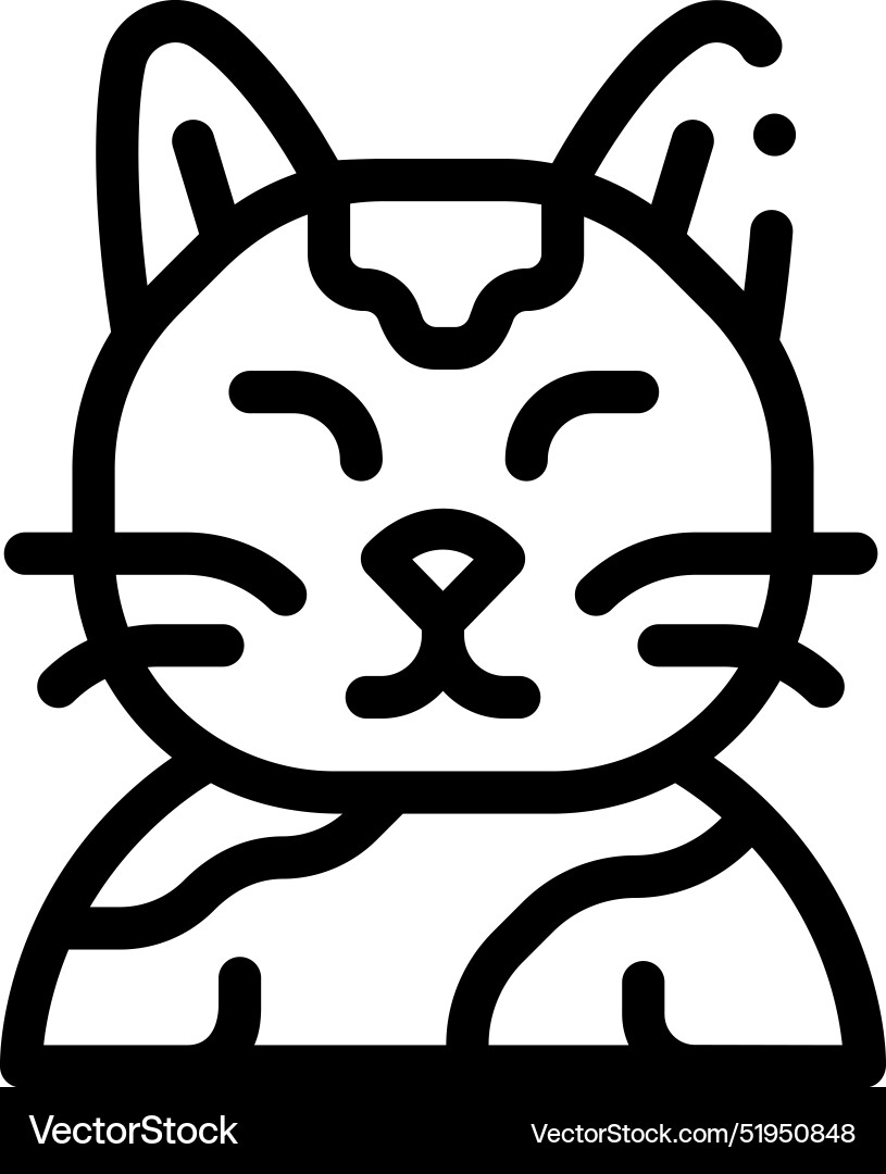 Cat icon thin linear style design isolated Vector Image