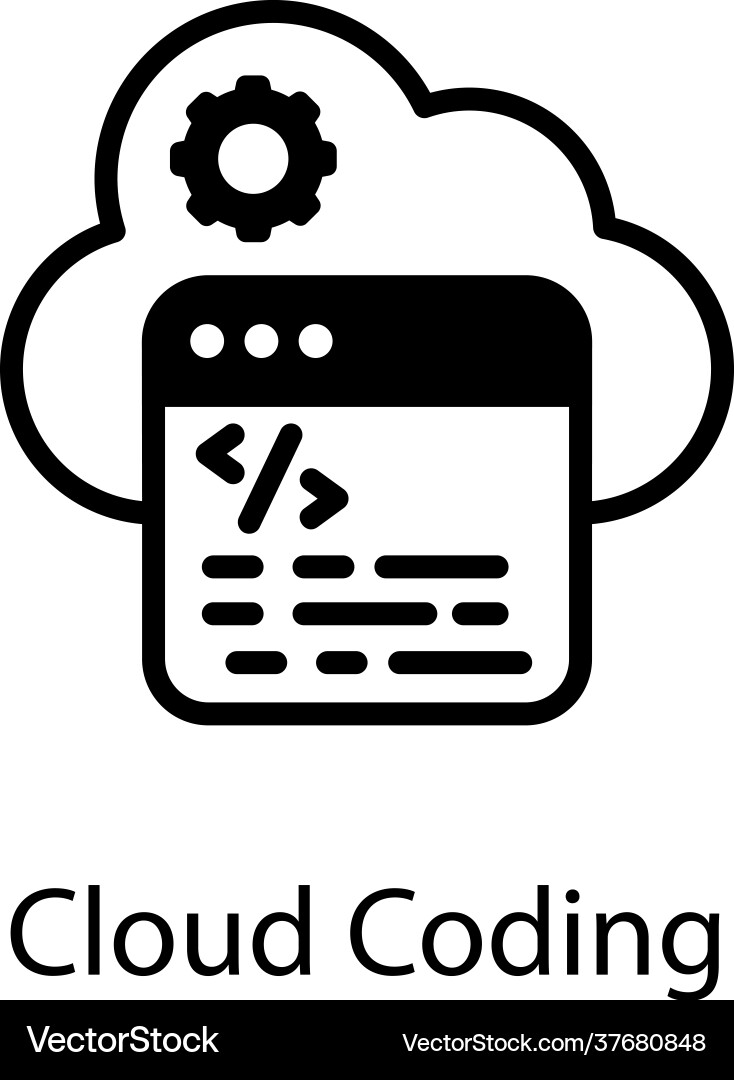 Cloud coding vector image