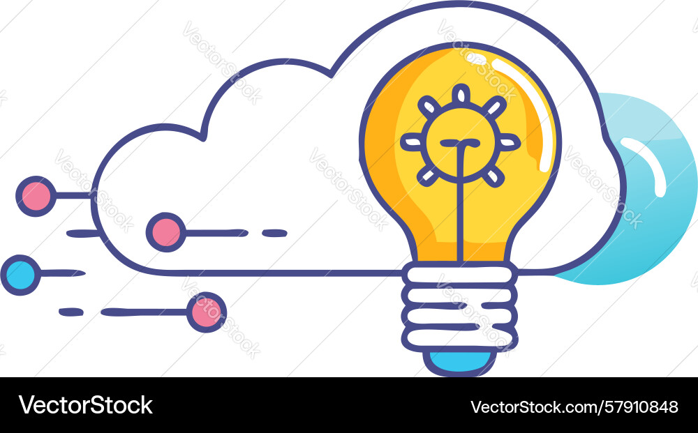 Cloud computing idea digital innovation network vector image