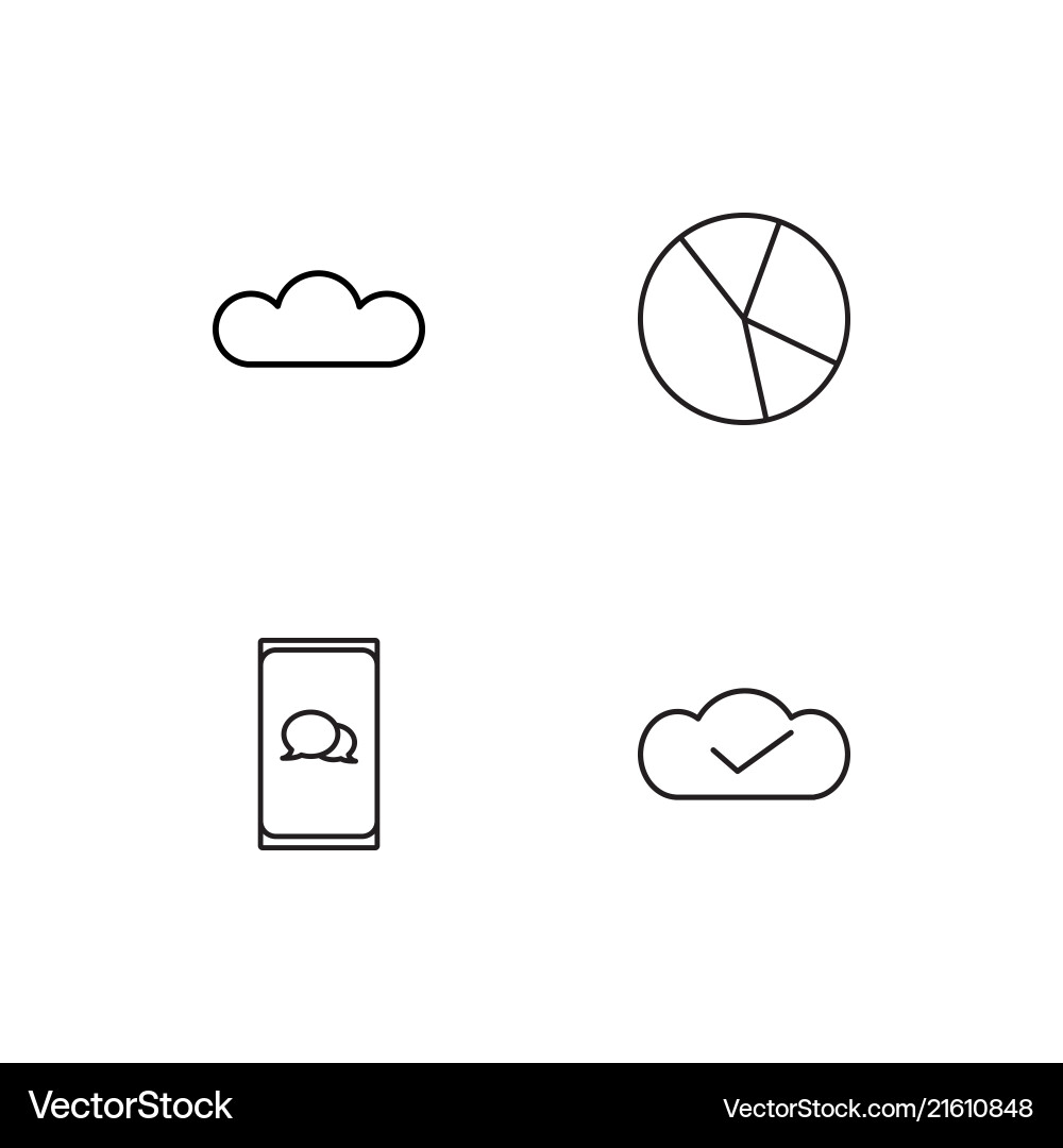 Data analytics linear icons set simple outline vector image