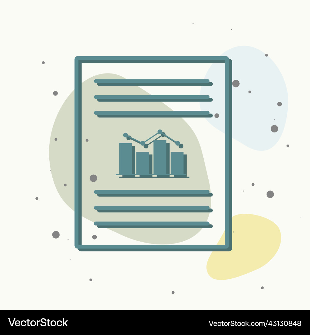 Document icon with growth rate and text Document icon with growth rate and text vector image