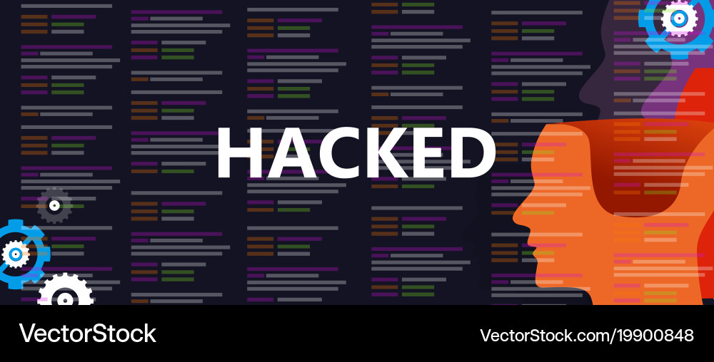 Hacked the internet computer security network vector image