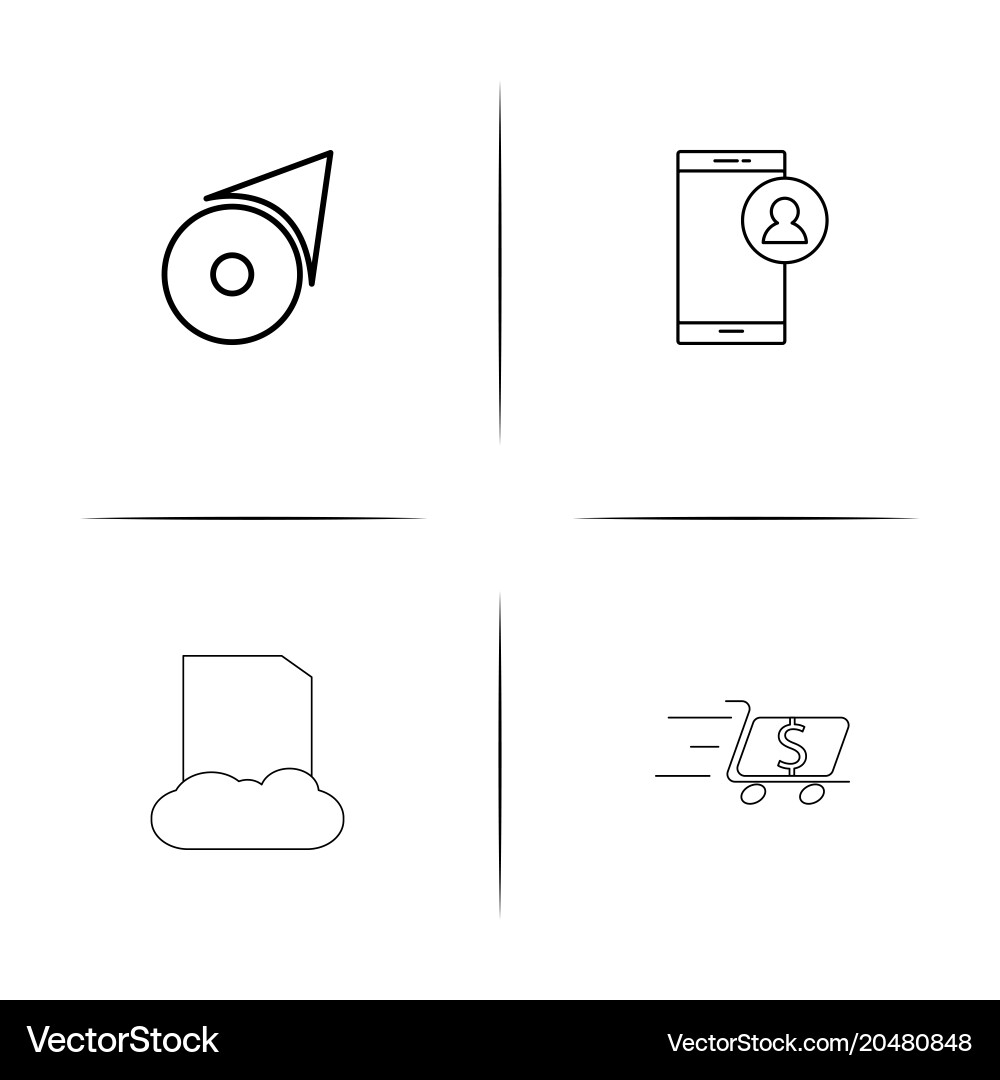 Internet of things simple linear icons set vector image
