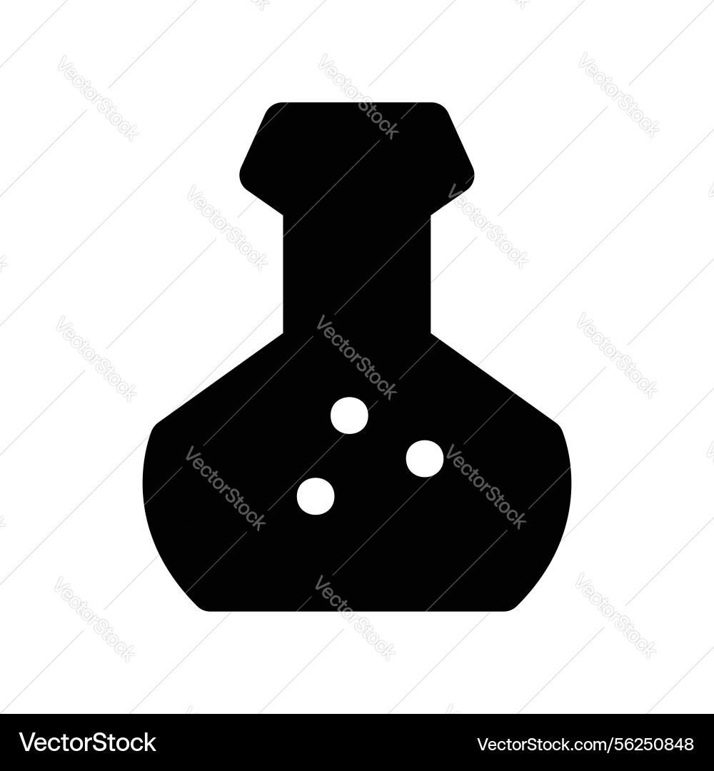 Laboratory flask icon with flat bottom round Laboratory flask icon with flat bottom round vector image