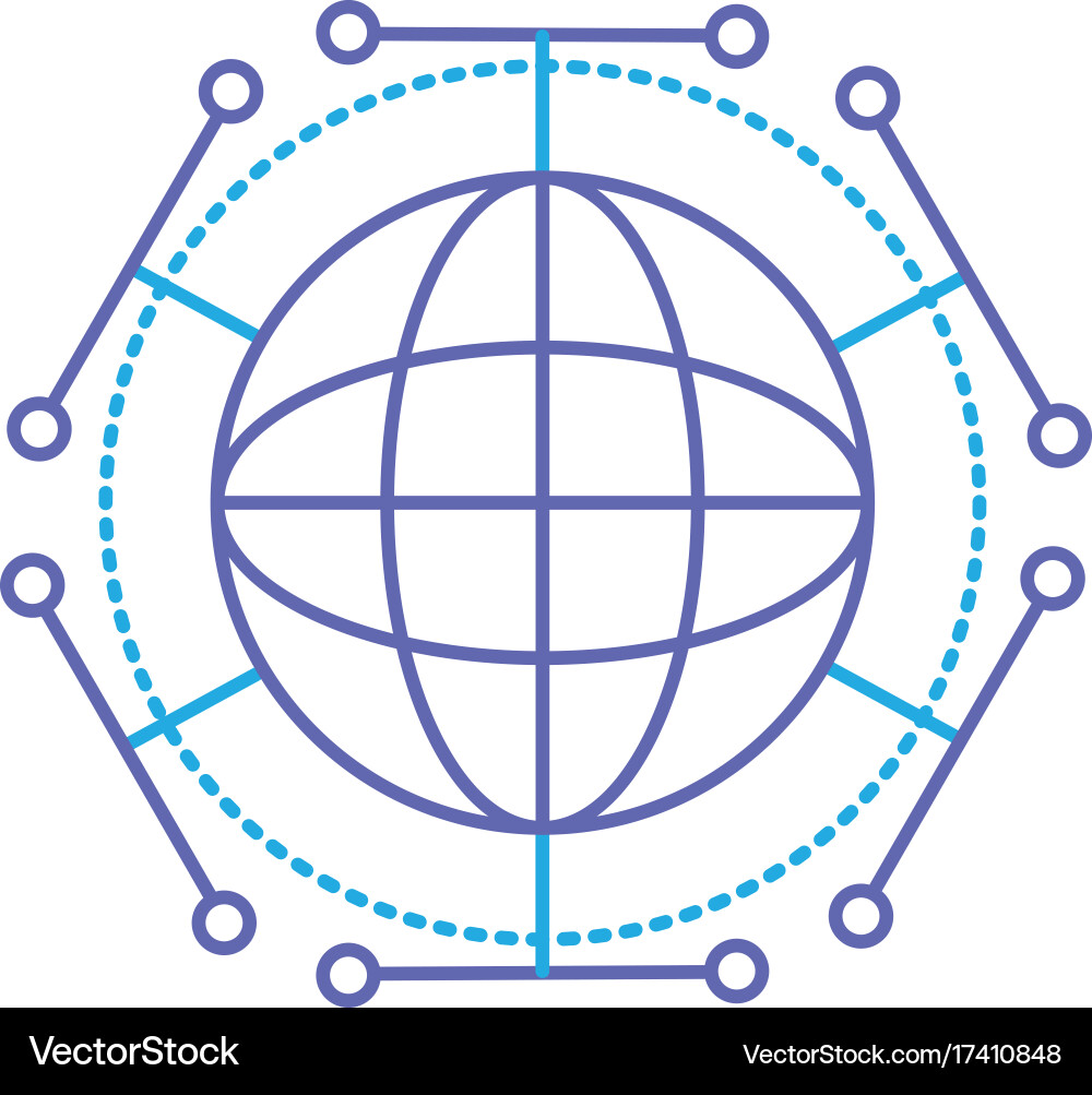 Line global digital technology data connection Vector Image
