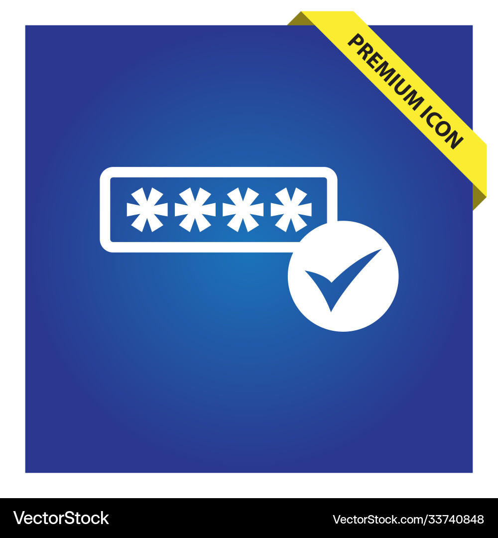 Password verification icon for web and mobile Password verification icon for web and mobile vector image