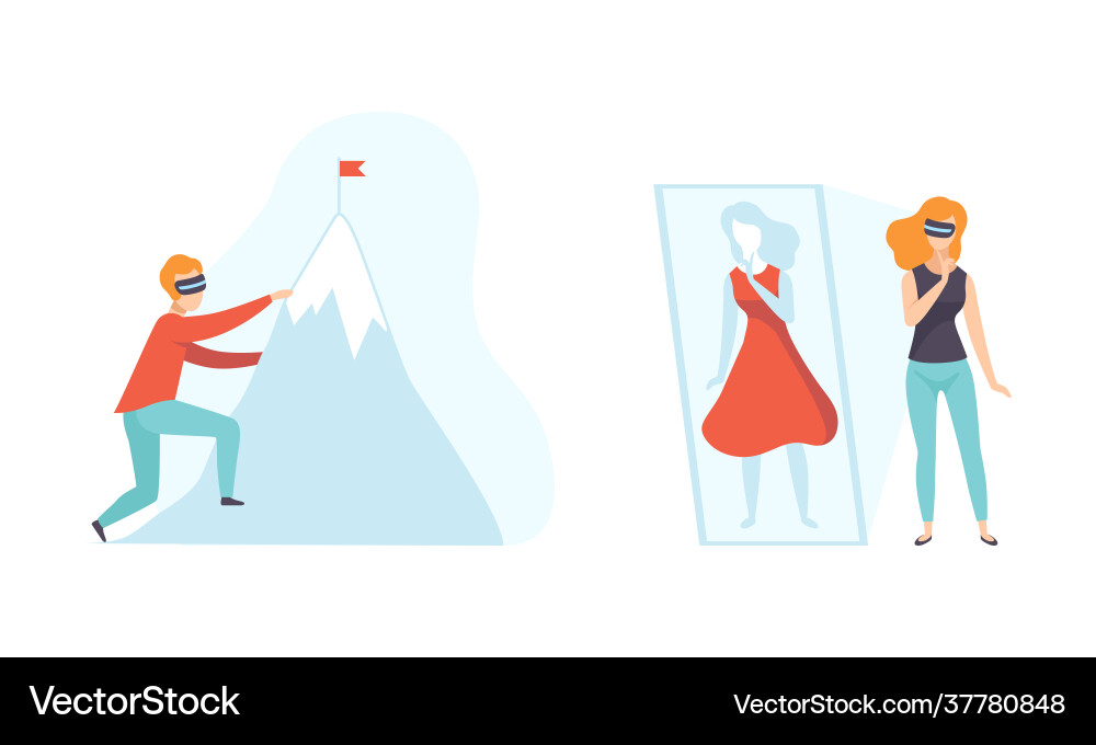People using virtual reality technologies set People using virtual reality technologies set vector image