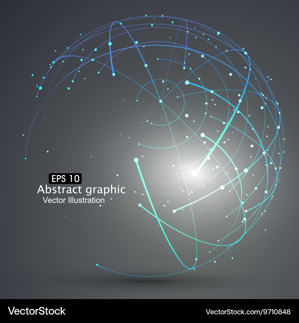 Point and curve constructed the sphere wireframe vector image