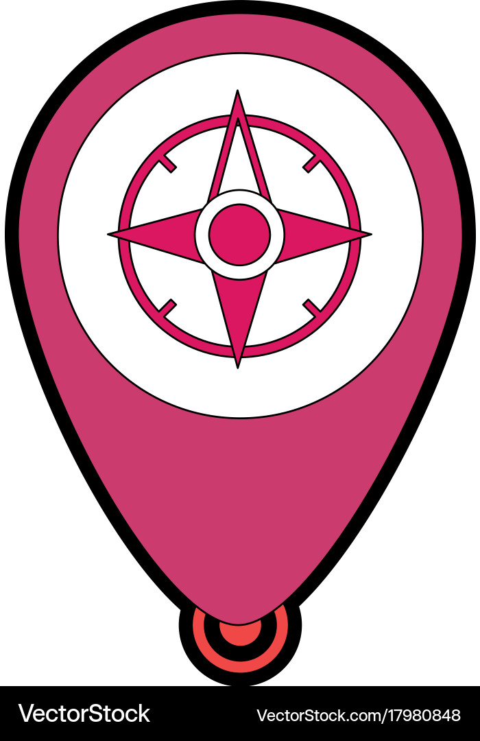 Pointer location with compass vector image
