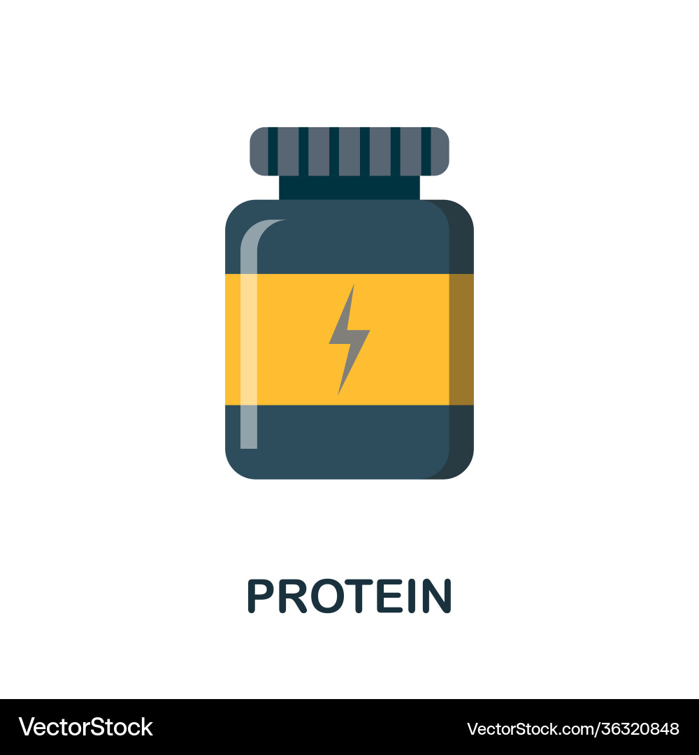 Protein flat icon color simple element from vector image