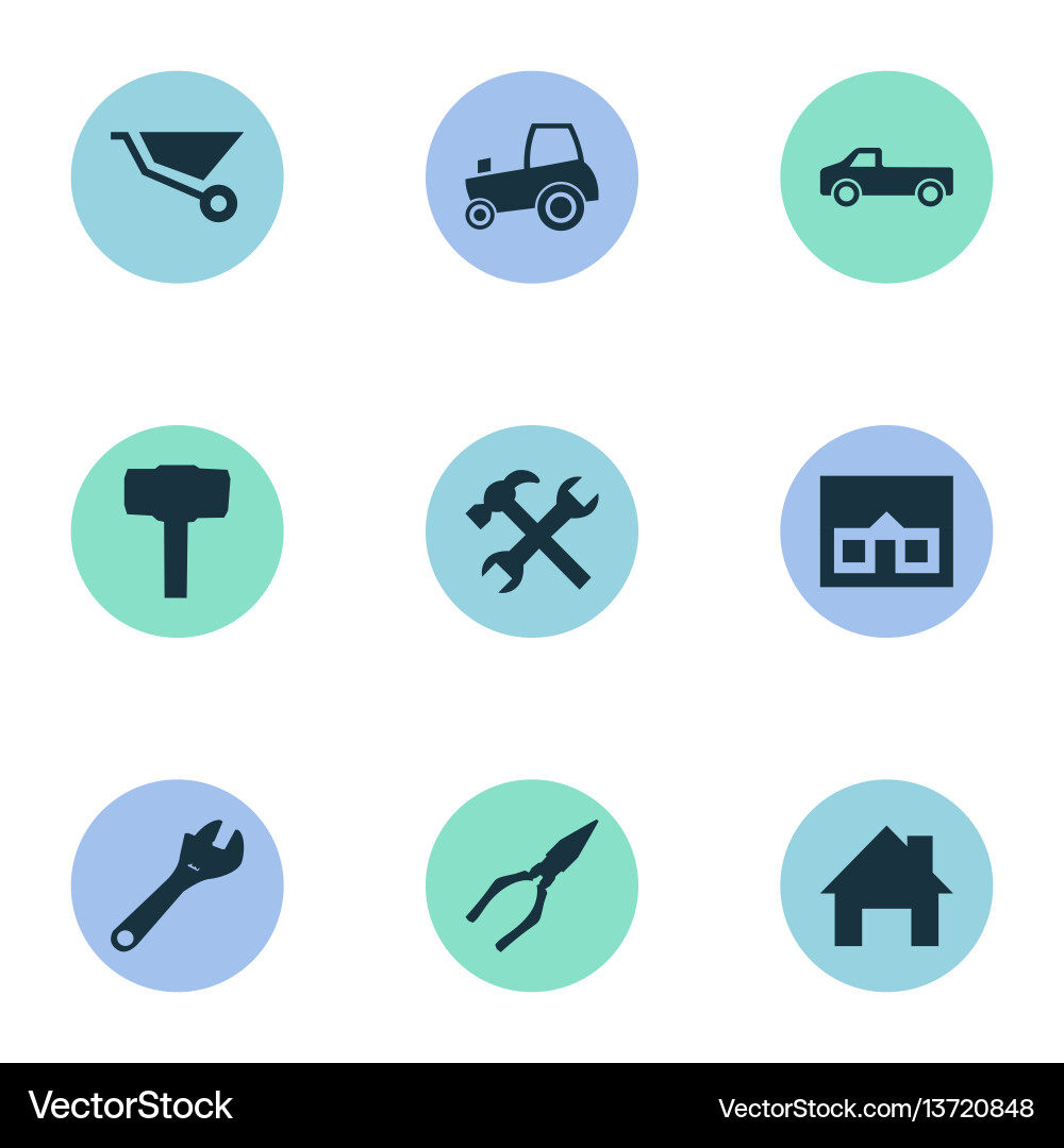 Set of simple build icons vector image
