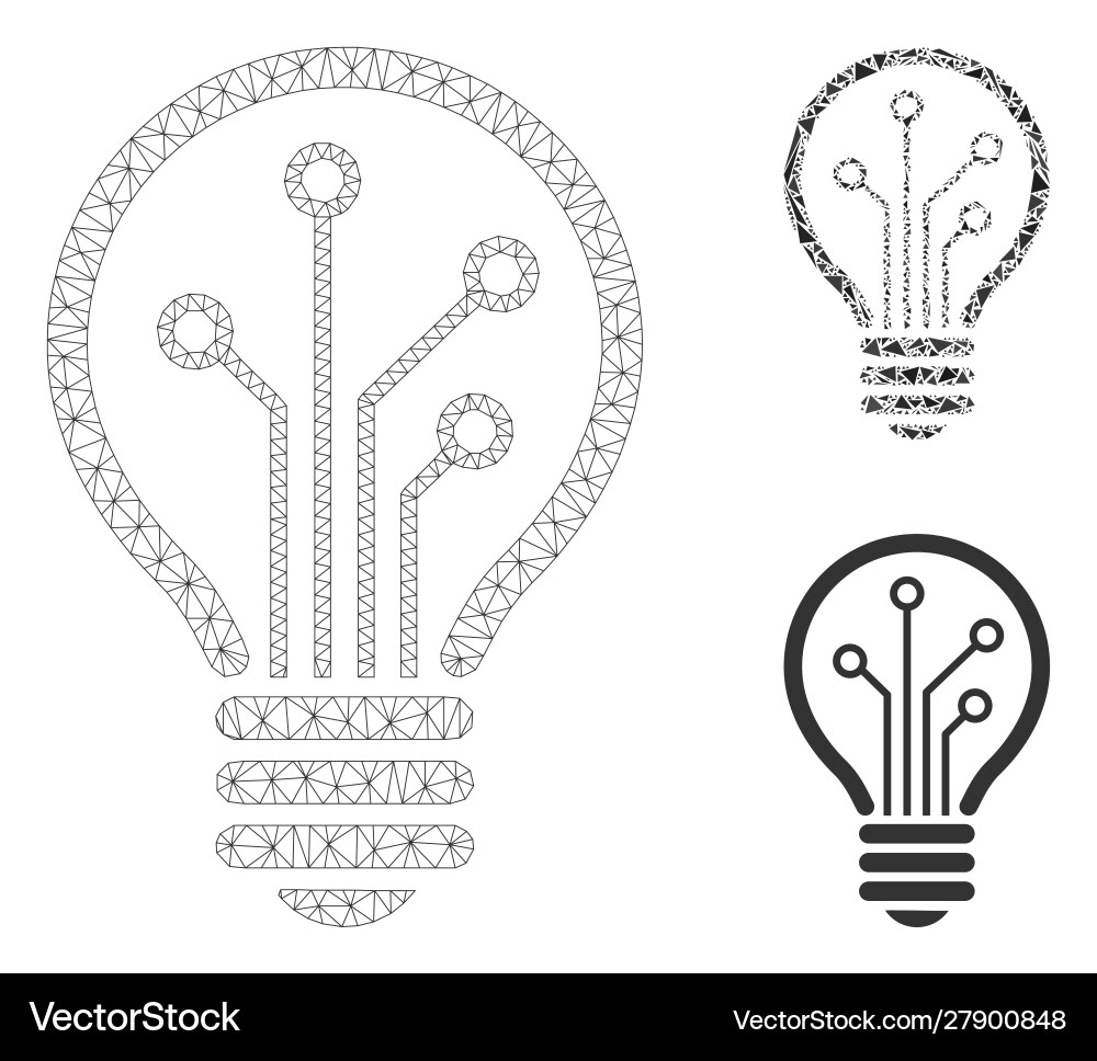 Smart bulb mesh network model and triangle Smart bulb mesh network model and triangle vector image