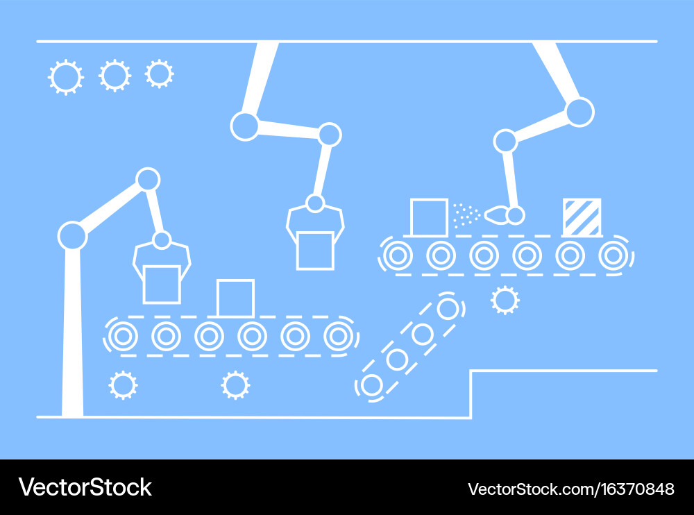 Thin line style assembly vector image