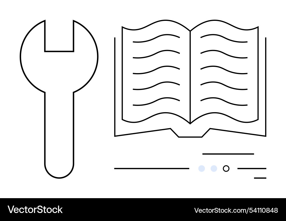 Tool icon next to open manual representing Vector Image