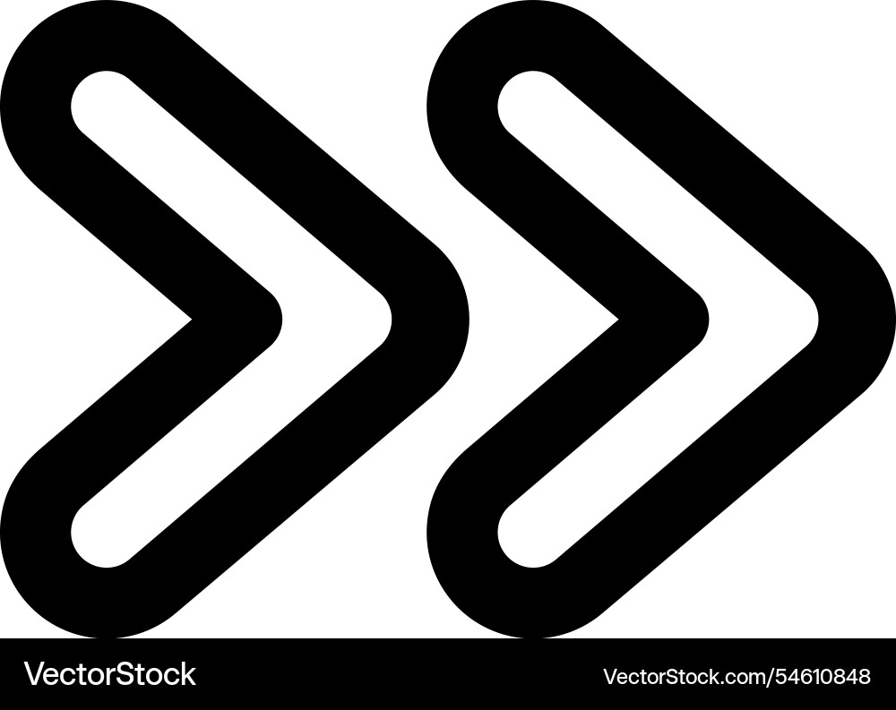 Two thick black arrows are pointing to the right Two thick black arrows are pointing to the right vector image